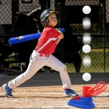Gyerekek Baseball Játék Szett Bat & Balls Automata Indító Gyerekeknek Szórakozás Beltéri Baseball Gyakorló Eszköz+két Ütő