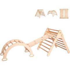   Nagy Méretű Háromszög Mászóka + Rámpa + Boltív/hinta Szett 