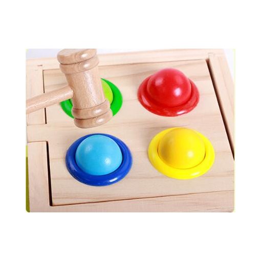 2 Az 1 Ben Fa Játékkalapács + Montessori Kalapács