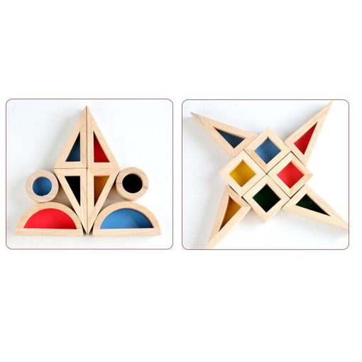 Színes Ablak Építőkockák Színes Fakockák 24db