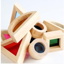 Színes Ablak Építőkockák Színes Fakockák 24db