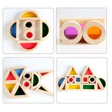 Színes Ablak Építőkockák Színes Fakockák 24db