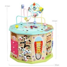  17-1 Interaktív Fa Készségfejlesztő Játék Golyóvezető Oktatókocka Játék És Tanulás Egyben