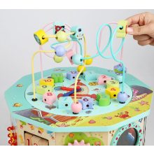  17-1 Interaktív Fa Készségfejlesztő Játék Golyóvezető Oktatókocka Játék És Tanulás Egyben