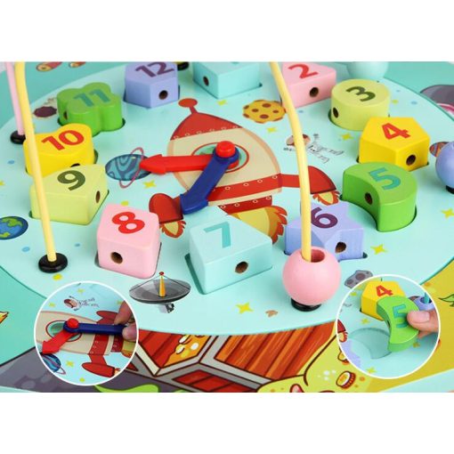  17-1 Interaktív Fa Készségfejlesztő Játék Golyóvezető Oktatókocka Játék És Tanulás Egyben