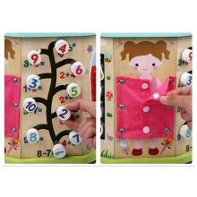  17-1 Interaktív Fa Készségfejlesztő Játék Golyóvezető Oktatókocka Játék És Tanulás Egyben