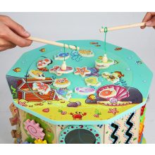  17-1 Interaktív Fa Készségfejlesztő Játék Golyóvezető Oktatókocka Játék És Tanulás Egyben