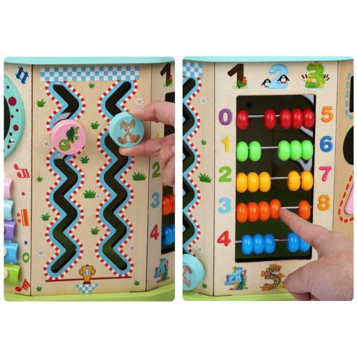  17-1 Interaktív Fa Készségfejlesztő Játék Golyóvezető Oktatókocka Játék És Tanulás Egyben