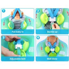 Kör Felfújható Gyűrű Gyerekeknek Napellenzővel sárga-kék