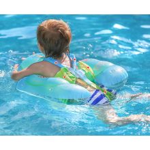 Kör Felfújható Gyűrű Gyerekeknek Napellenzővel sárga-kék