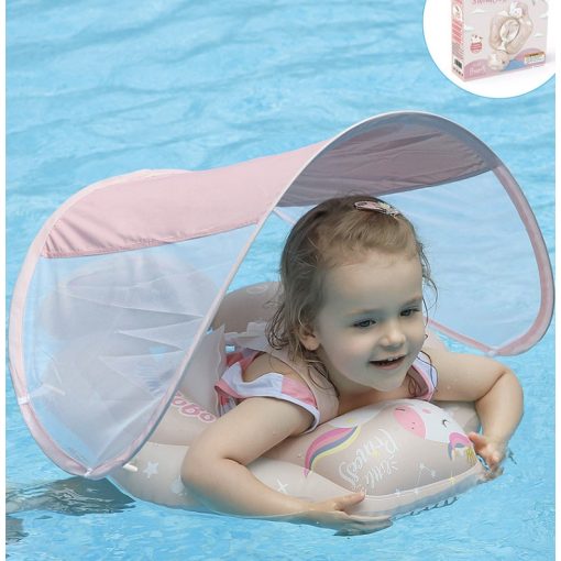 Kör Felfújható Gyűrű Gyerekeknek Napellenzővel Rózsaszín