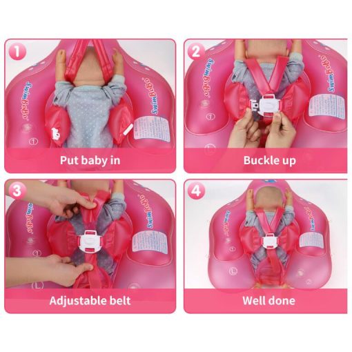 Kör Felfújható Gyűrű Gyerekeknek Napellenzővel Rózsaszín