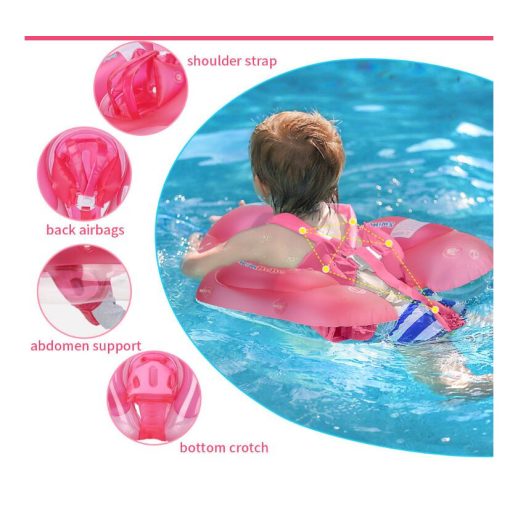 Kör Felfújható Gyűrű Gyerekeknek Napellenzővel Rózsaszín