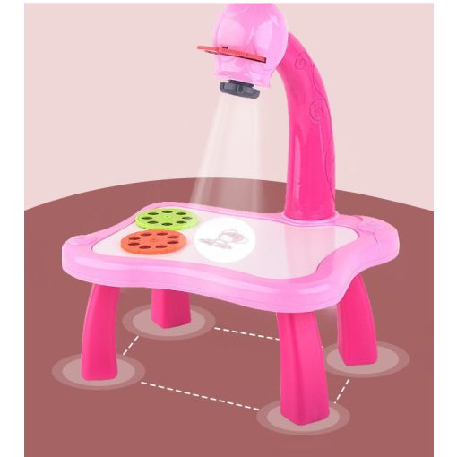 Készségfejlesztő Vetítő Rajzolós Projektor 25 Cm Asztallal Rózsaszín