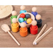Montessori 7 Színű Személy És Csésze Színbesoroláshoz Illő Csípőgolyós Játék
