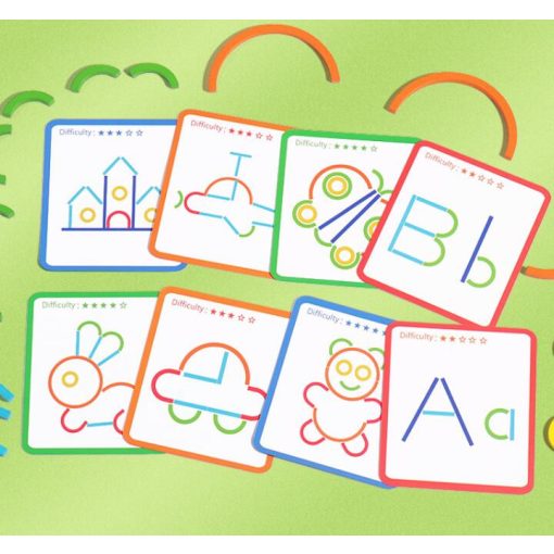 Montessori Fa Kreatív Botok És Gyűrűk Intelligencia Kirakós Puzzle Játék 