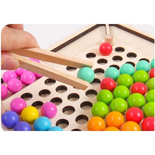 Montessori Játék Szivárvány Színű Gyöngyök Clip Beads