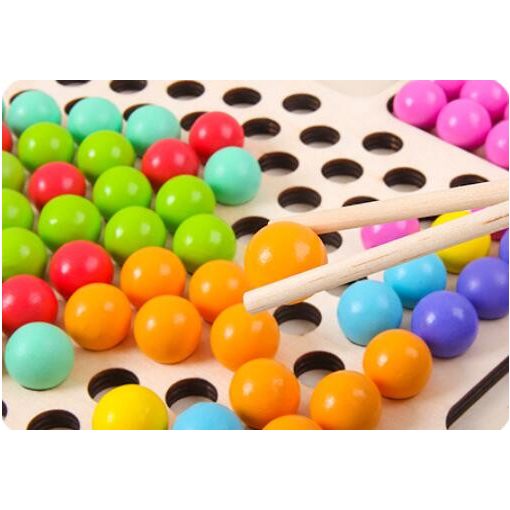 Montessori Játék Szivárvány Színű Gyöngyök Clip Beads