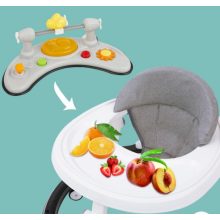 3in1 Átalakítható Zenélő Bébikomp Tolókarral fekete szürke 