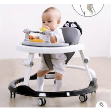 3in1 Átalakítható Zenélő Bébikomp Tolókarral fekete szürke 