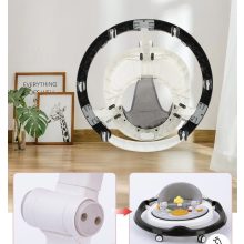 3in1 Átalakítható Zenélő Bébikomp Tolókarral fekete szürke 