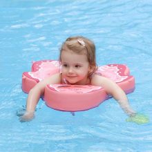 Nem felfújható, úszógumi baba fekvő úszógyűrűs úszómedencés úszóedző rózsaszín 0-24hó
