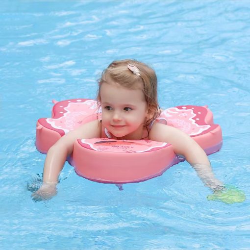 Nem felfújható, úszógumi baba fekvő úszógyűrűs úszómedencés úszóedző rózsaszín 0-24hó
