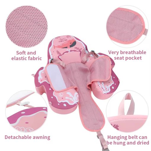 Nem felfújható, úszógumi baba fekvő úszógyűrűs úszómedencés úszóedző rózsaszín 0-24hó