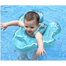 Nem felfújható, úszógumi baba fekvő úszógyűrűs úszómedencés úszóedző kék 0-24hó