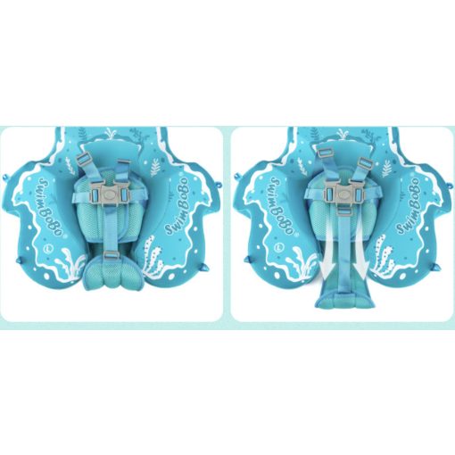 Nem felfújható, úszógumi baba fekvő úszógyűrűs úszómedencés úszóedző kék 0-24hó