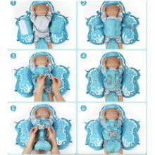 Nem felfújható, úszógumi baba fekvő úszógyűrűs úszómedencés úszóedző kék 0-24hó