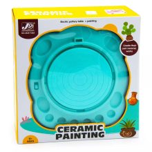 Kerámia Készítő Szett Gyerekeknek, Festékekkel, Mintázó Állvánnyal - Zöldeskék