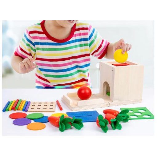Montessori 4 Az 1 Ben Doboz Fiók/penztar Doboz/szüret Sárgarépát/villás Bot Játék