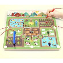 Fa Mágneses Labirintus Golyóvezető Játék Farm
