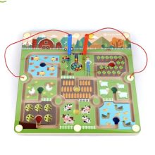 Fa Mágneses Labirintus Golyóvezető Játék Farm