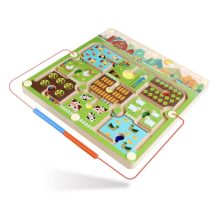 Fa Mágneses Labirintus Golyóvezető Játék Farm