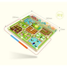 Fa Mágneses Labirintus Golyóvezető Játék Farm