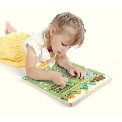 Fa Mágneses Labirintus Golyóvezető Játék Farm