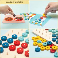  Kreatív Montessori Puzzle Színegyeztető Memória Kirakós Agy Oktatási Körömtábla