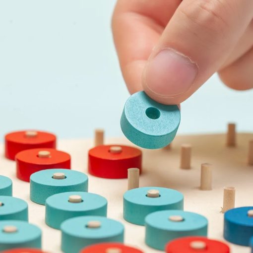  Kreatív Montessori Puzzle Színegyeztető Memória Kirakós Agy Oktatási Körömtábla