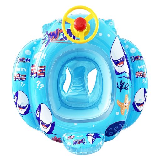  Felfújható Csónak Gyerekeknek Kormánykerékkel Cápa 1-5 Éves