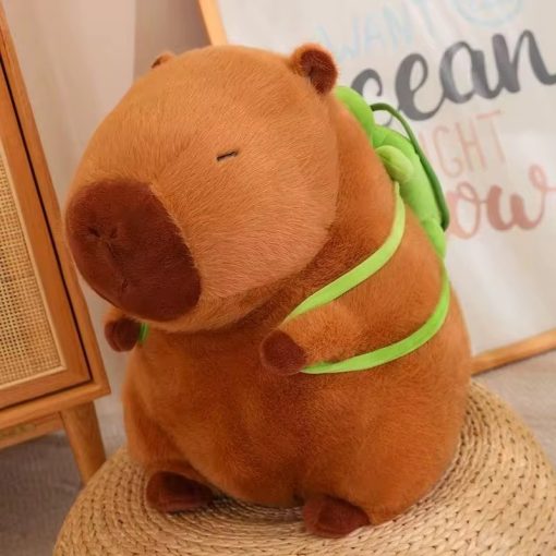 Capybara plüss levehető teknős hátizsákkal 35cm