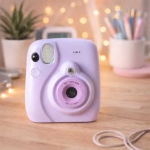 Digitális fényképezőgép, 16x, 128 GB-os, kazettás, markerekkel, lila színben