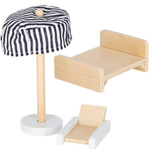 Fa babaház bútor 78cm rózsaszín LED