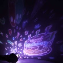 Éjszakai fény csillag projektor LED USB forgó 6 motívumos távirányítós nyúl 