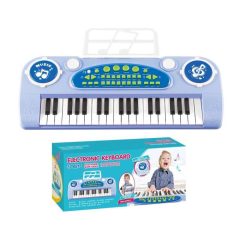   Gyerek billentyűzet interaktív zongora orgona 37 billentyű mikrofonállvány kék