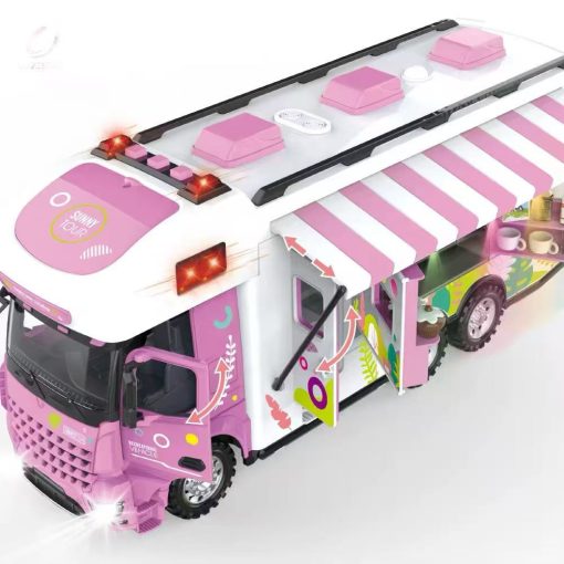 Távirányítós lakóautó 2,4 GHz-es távirányítós autóhangok, fények, kiegészítők rózsaszín