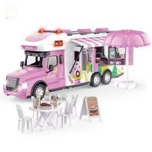Távirányítós lakóautó 2,4 GHz-es távirányítós autóhangok, fények, kiegészítők rózsaszín