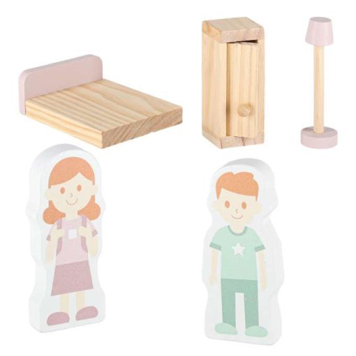 LULILO Peonio 70cm LED rózsaszín fa babaház