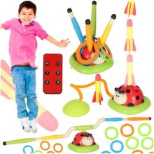 Ügyességi játék gyerekeknek, ugrókötél, kilövő, célba dobás, katicabogár 3 az 1-ben